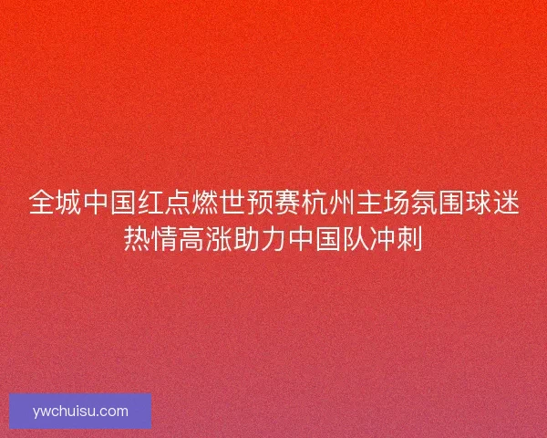 全城中国红点燃世预赛杭州主场氛围球迷热情高涨助力中国队冲刺