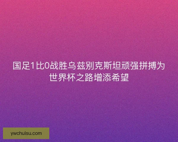 国足1比0战胜乌兹别克斯坦顽强拼搏为世界杯之路增添希望